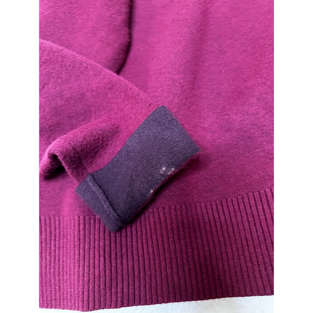J.Jill Women's Burgundy Red Mock Neck Knit Sweater Top Size S Petite Long Sleeve - Picture 9 of 10